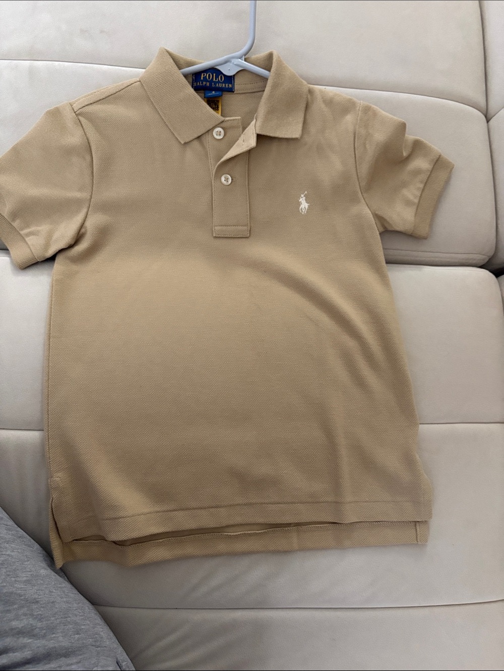 Polo by Ralph Lauren Boys' Short Sleeve Polo in Khaki Tan